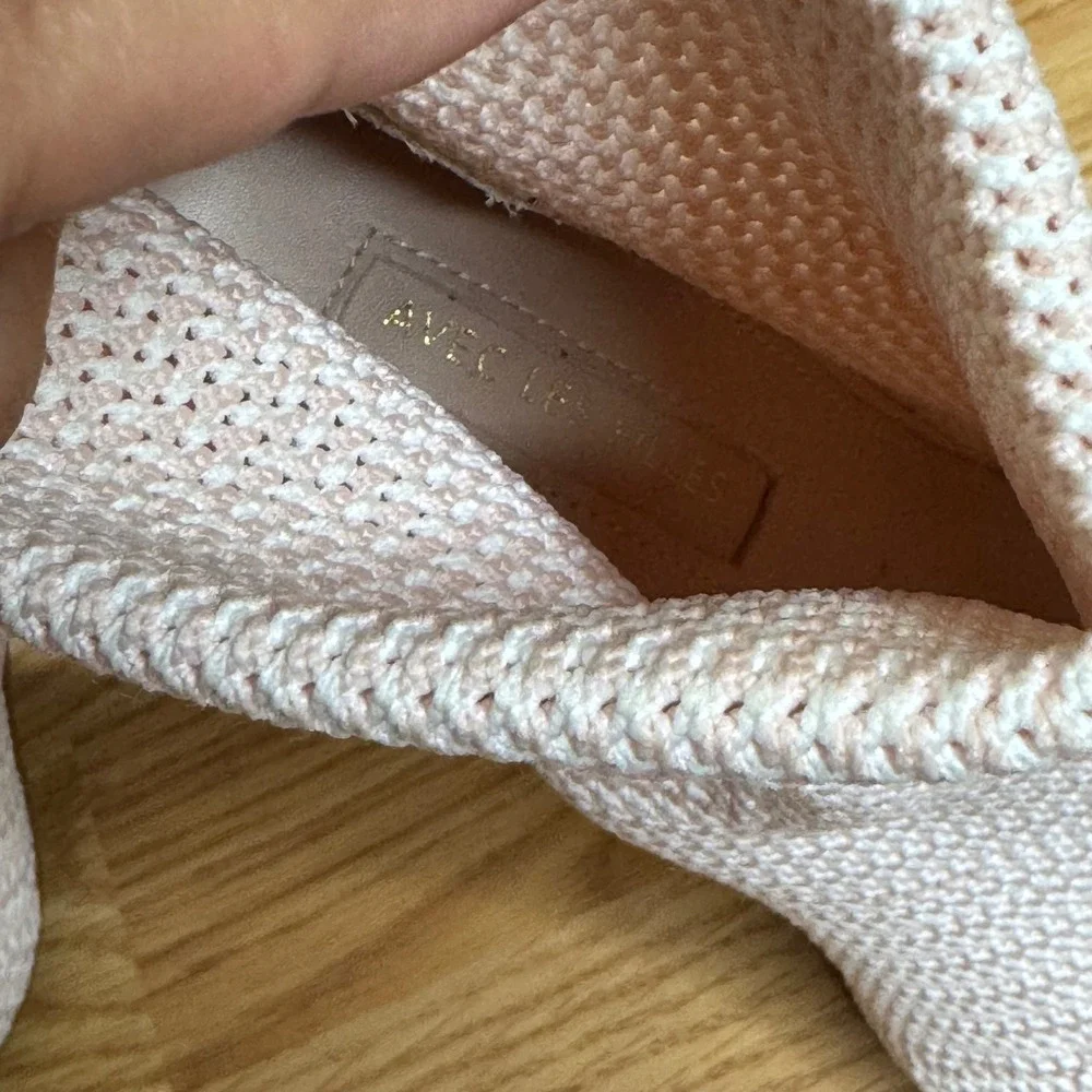 avec filles Mariah Women's Peep Toe Knit Ankle Boots Pink Size 7.5 M soft pink